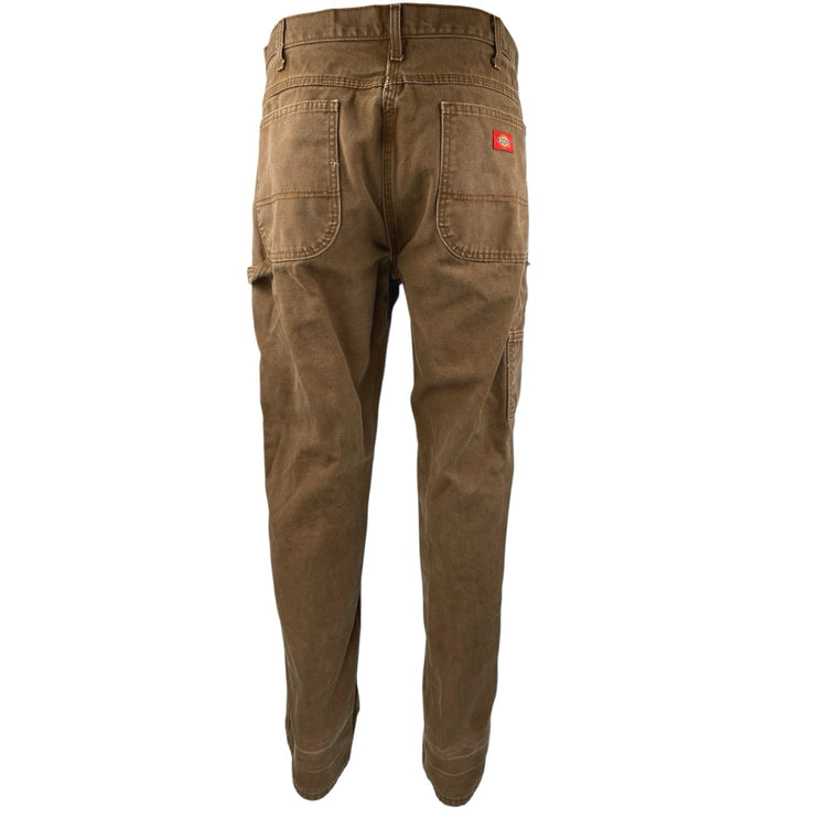 Dickies Men's Brown Slim Straight Mid Rise Khaki Chino Trousers Pants Size 36