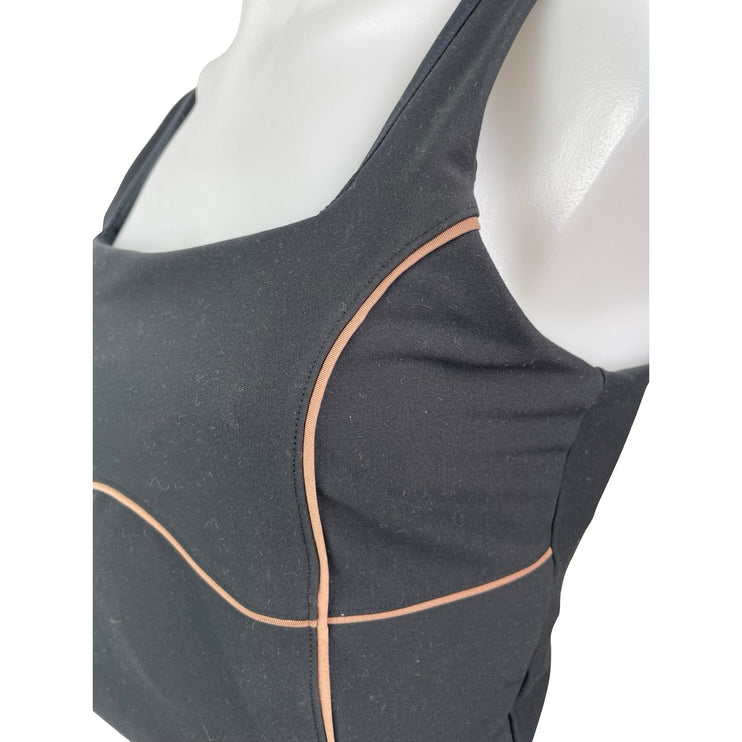 YPB Women's Black Sleeveless Cami Yoga Workout Running Athletic Crop Top Size L