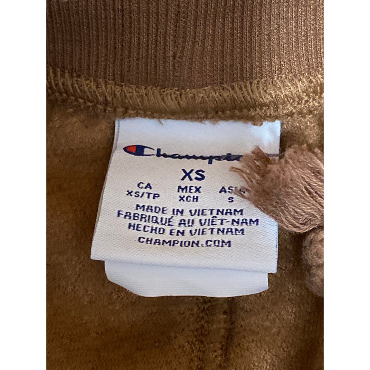 Champion Women's Brown Teddy Sherpa Fuzzy High Waisted Cargo Shorts Size XS