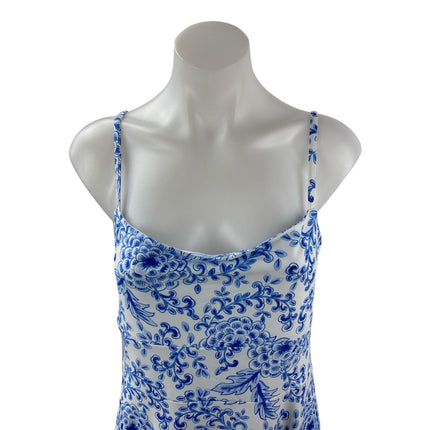 NEW Smith & Quinn Blue White Floral Sleeveless Cami Camisole Maxi A-Line Dress S