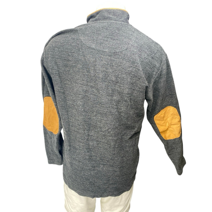Orvis Brighton Mens Gray Yellow Quarter Zip Long Sleeve Sweatshirt Sweater Top M