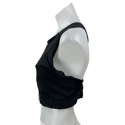 Adidas TKO Black White Crossback Workout Athletic Crop Top Sports Bra Size L
