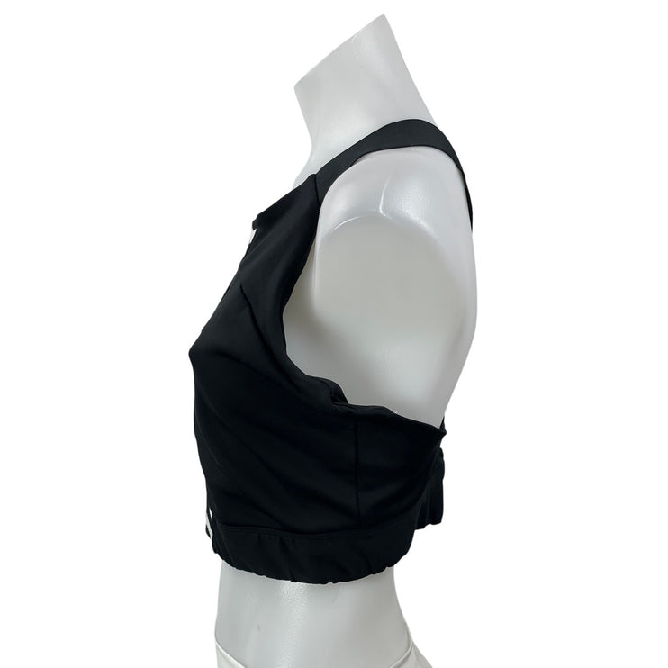 Adidas TKO Black White Crossback Workout Athletic Crop Top Sports Bra Size L