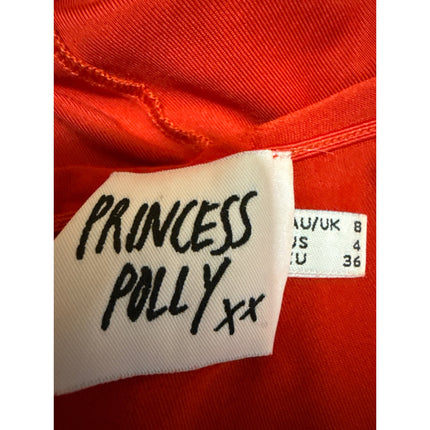 Princess Polly Annette Red Sleeveless Ruffle Cami Camisole Crop Tank Top Size 4