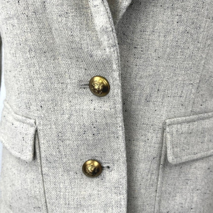 Banana Republic Hacking Women's Gray Speckled Button Blazer Coat Jacket Size 0