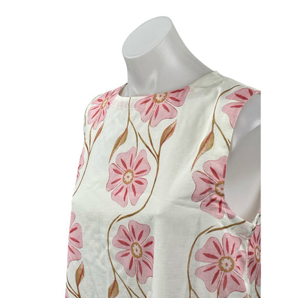 NEW Commense Aftersun Bloom Pink Floral Sleeveless Tunic Mini Tank Shirt Dress M