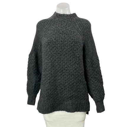 Anthropologie Women's Black Mock Neck Long Sleeve Knit Relaxed Sweater Top M
