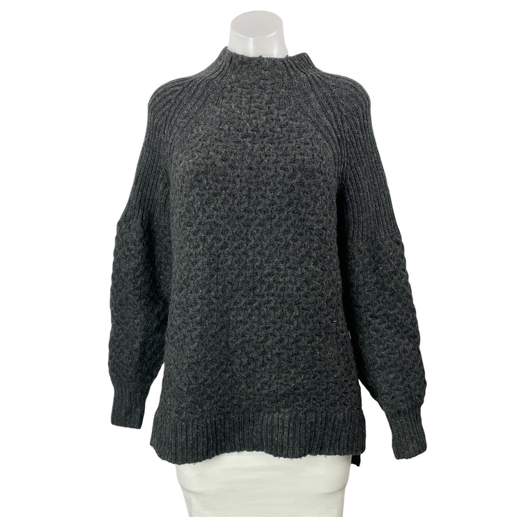 Anthropologie Women's Black Mock Neck Long Sleeve Knit Relaxed Sweater Top M