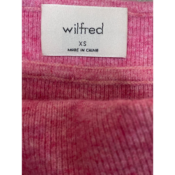 Aritzia Wilfred Pink Wool Cashmere Bustier Ribbed Knit Cami Tank Crop Top Sz XS
