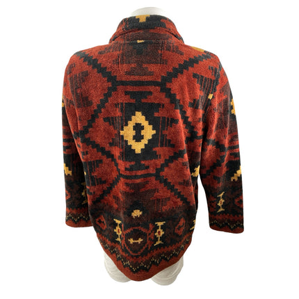 County Clothing Cheyenne Multicolor Aztec Fleece Button Up Shacket Coat Jacket M