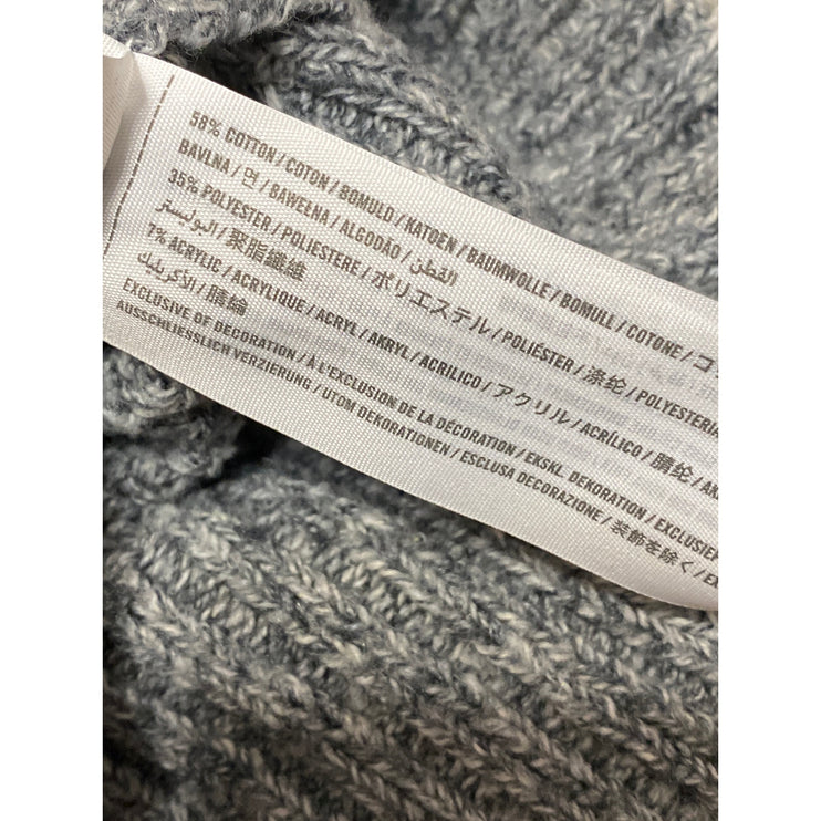 Abercrombie & Fitch Womens Gray Cable Knit V-neck Long Sleeve Crop Sweater Top M