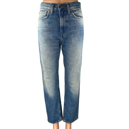 Zara Women's Blue Acid Wash High Waisted Straight Leg Denim Jeans Pants Size 2