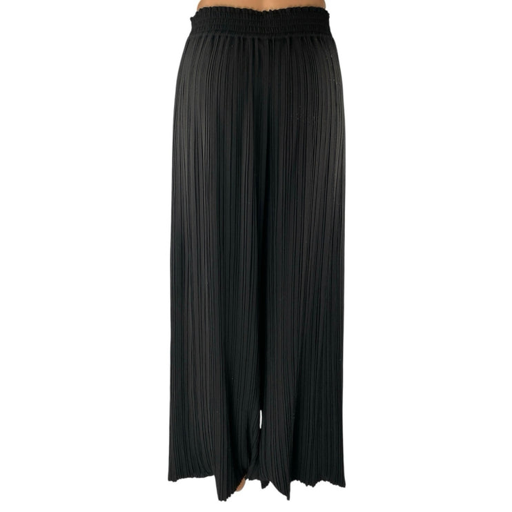 Gorman Women's Black Elastic High Waist Pleated Wide Leg Trousers Pants Size 8