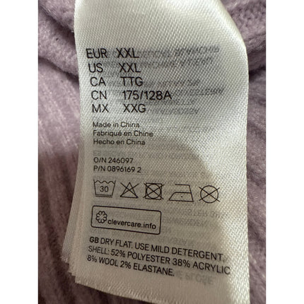 H&M Women's Purple V-Neck Button Down Long Sleeve Cardigan Sweater Top Size 2XL