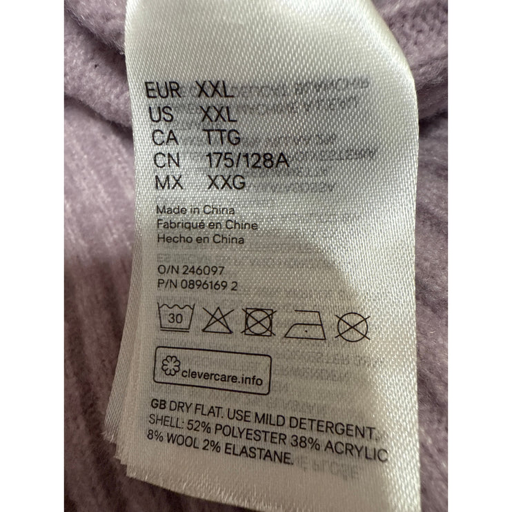 H&M Women's Purple V-Neck Button Down Long Sleeve Cardigan Sweater Top Size 2XL