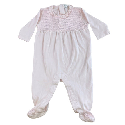 Kissy Kissy Baby Girls Pink Long Sleeve Ruffle Frogsuit One Piece Onesie Size 9M