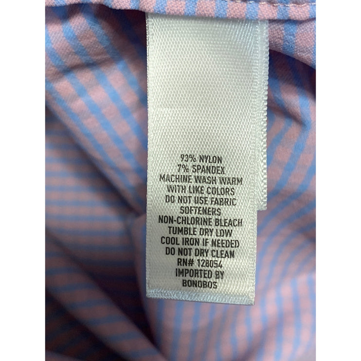 Bonobos Men's Purple Gingham Check Long Sleeve Button Down Shirt Top Size L