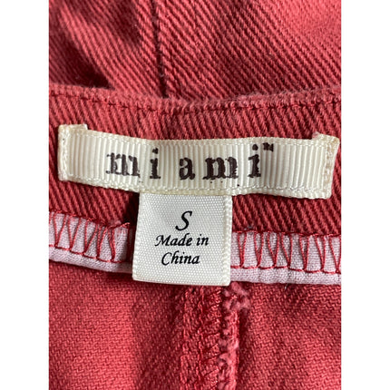 Mi Ami Women's Orange High Rise Button Snap Front Mini Flare A-Line Skirt Sz S
