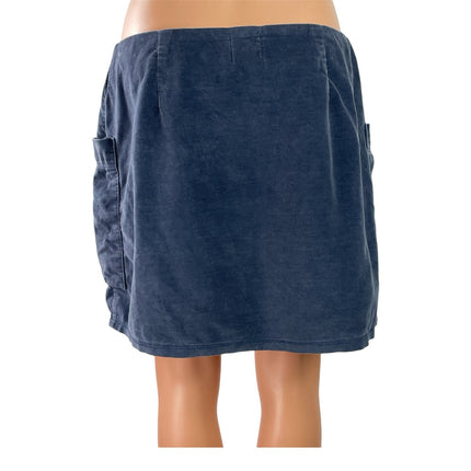 Urban Outfitters Women's Navy Blue Button High Waist Cargo Straight Mini Skirt M