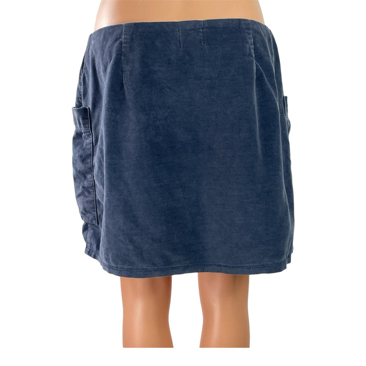 Urban Outfitters Women's Navy Blue Button High Waist Cargo Straight Mini Skirt M