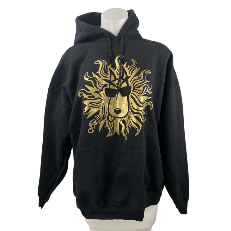 Women's Black Gold Sun Publicis Snoop Dog Hoodie Long Sleeve Sweatshirt Top XL