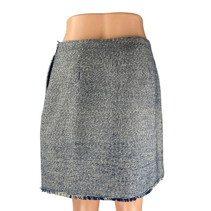 Banana Republic Women's Gray Blue Tweed High Waisted Mini Pencil Skirt Size 4