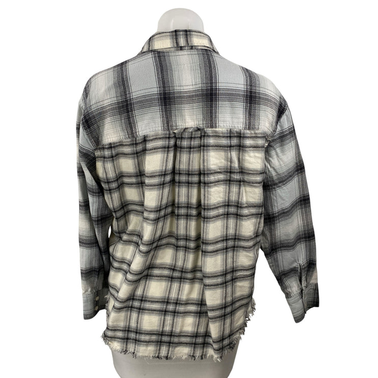 Rails Ronin Mixed Plaid Flannel Collared Long Sleeve Button Down Shirt Top Sz M