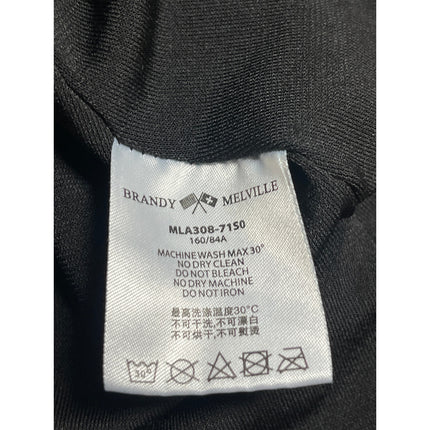 Brandy Melville Women's Black Elastic Waist Sheer Mini A-LineSlip Skirt Size S/M