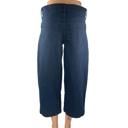 Banana Republic Women's Blue Wide Leg High Waist Crop Denim Jeans Pants Size 27