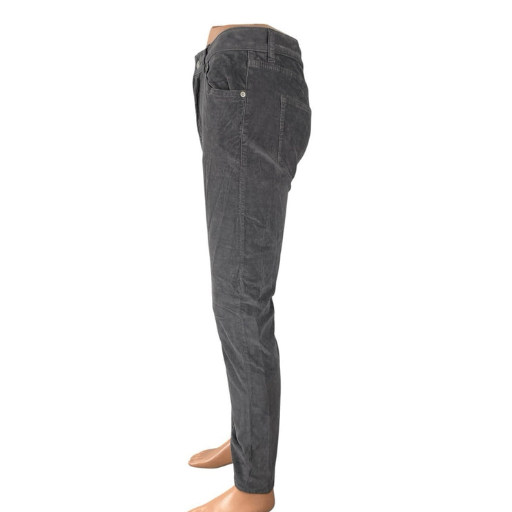 The Cords & Co Men's Gray Corduroy High Rise Slim Tapered Denim Jeans Pants 30