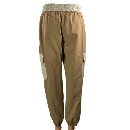 Nike Women's Tan Beige High Rise Drawstring Woven Cargo Jogger Sweat Pants S