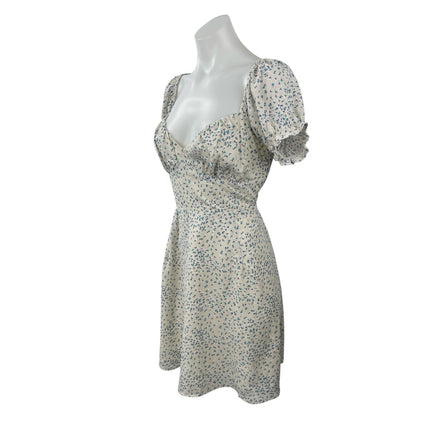 Princess Polly Ruth Floral Ruched Sweetheart Short Sleeve Mini A-Line Dress 10
