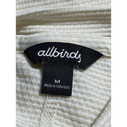 Allbirds Men's Cream Waffle Knit Long Sleeve Crew Neck Thermal T Shirt Tee Top M