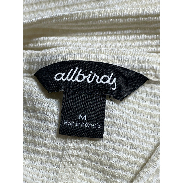 Allbirds Men's Cream Waffle Knit Long Sleeve Crew Neck Thermal T Shirt Tee Top M