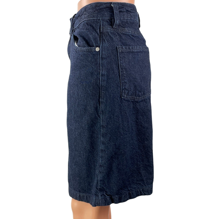Dynamite Denim Women's Blue High Rise Straight Leg Bermuda Denim Jean Shorts 25