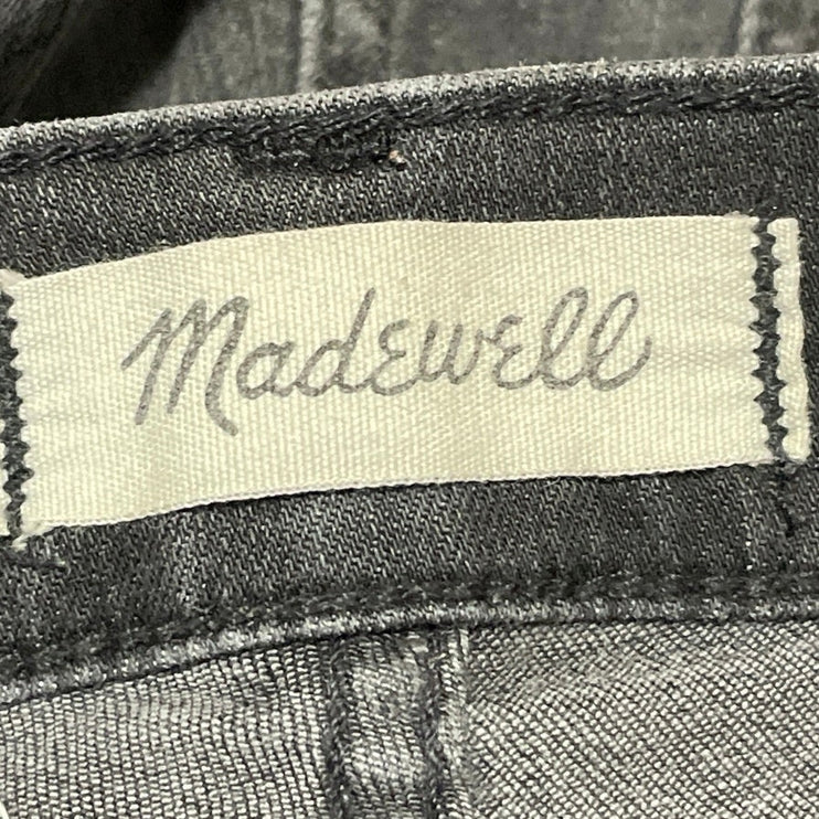 Madewell Cali Demi Boot Women's Black Button Fringe Flare Denim Jeans Size 26