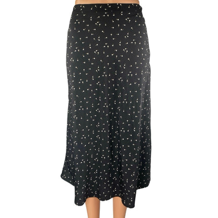 Oak + Fort Women's Black White Floral High Waisted Midi Slip Dress Size XS
