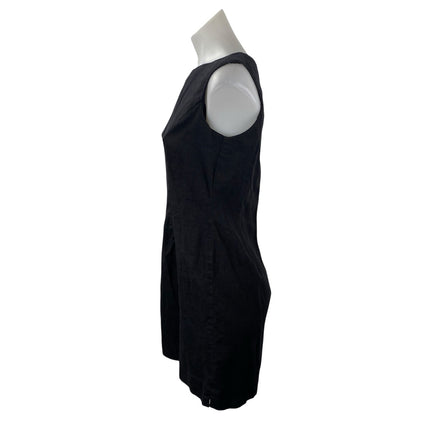 Coldwater Creek Women's Black Linen Sleeveless Tank Mini Shift Dress Size S