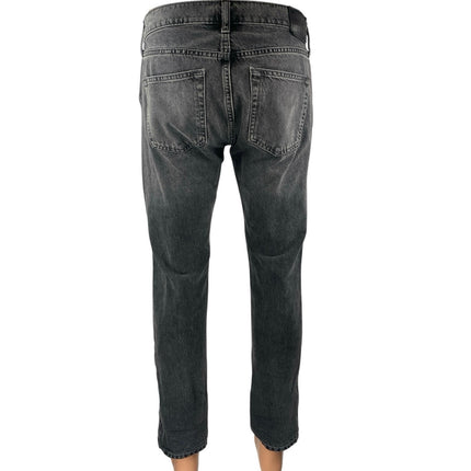 Abercrombie & Fitch Langdon Men's Black Distressed Slim Straight Denim Jeans 30