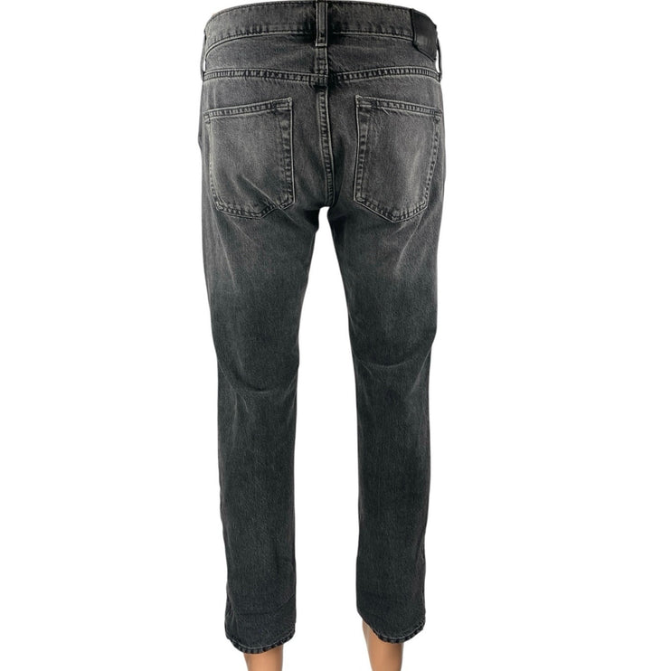 Abercrombie & Fitch Langdon Men's Black Distressed Slim Straight Denim Jeans 30