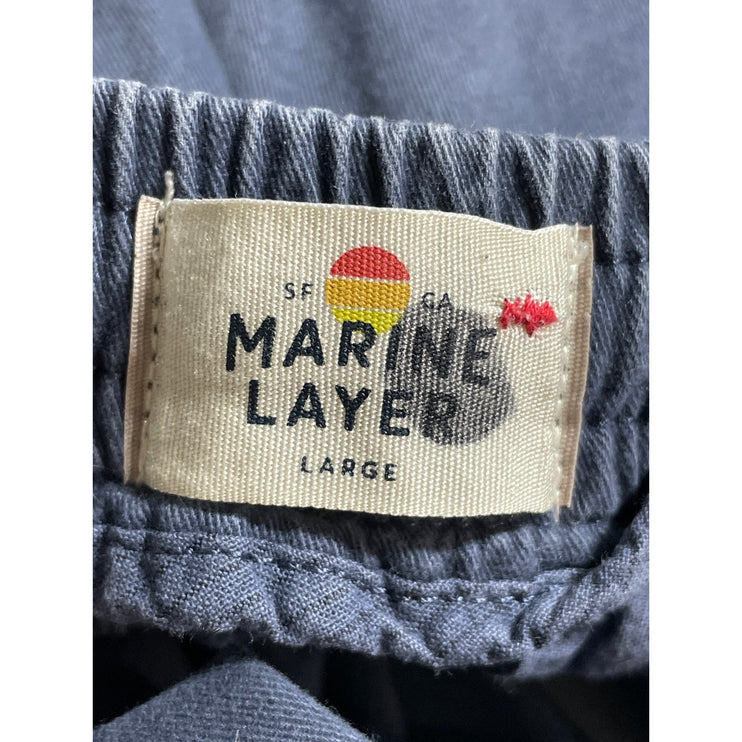 Marine Layer Men's Blue Slim Fit Drawstring Tapered Jogger Sweat Pants Size L