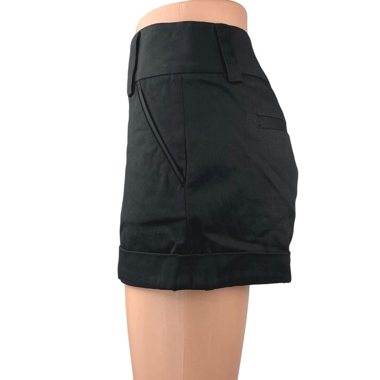 Alice + Olivia Women's Black Mid Rise Cuffed Basic Casual Mini Shorts Size 6