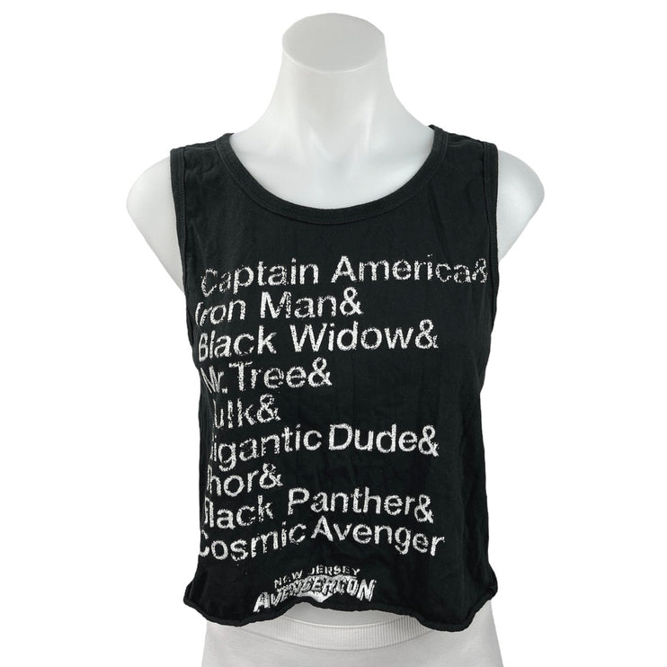 Disney Black Marvel Name Avengers New Jersey Avengercon Graphic Tank Top Size S