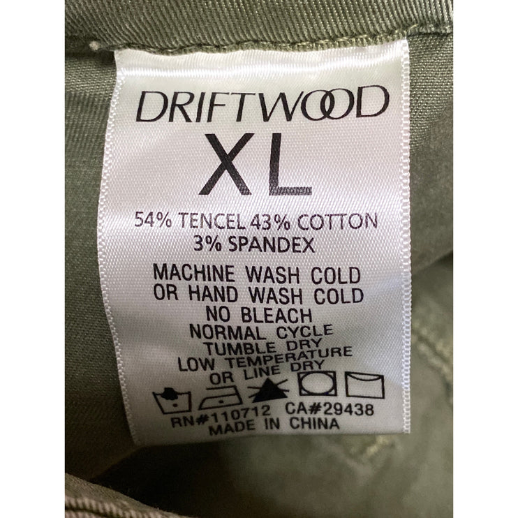 Driftwood Womens Green Floral Embroidered High Rise Straight Denim Jeans Size XL