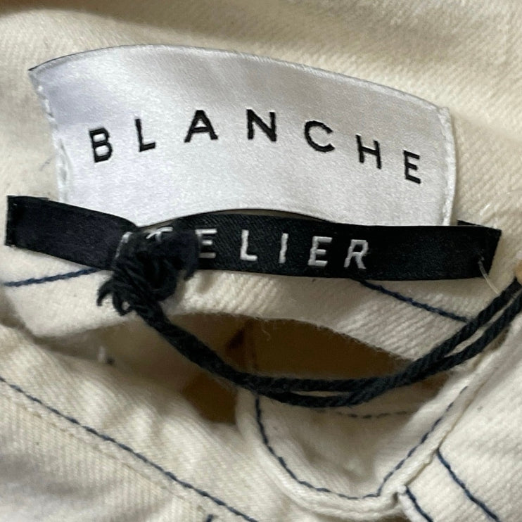 Blanche Alina Women's Beige Long Sleeves Pockets Button Down Overshirt Jacket 36