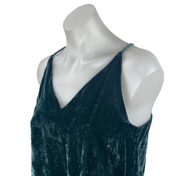 Ann Taylor Loft Green Velvet Velour Sleeveless V Neck Cami Camisole Tank Top XXS