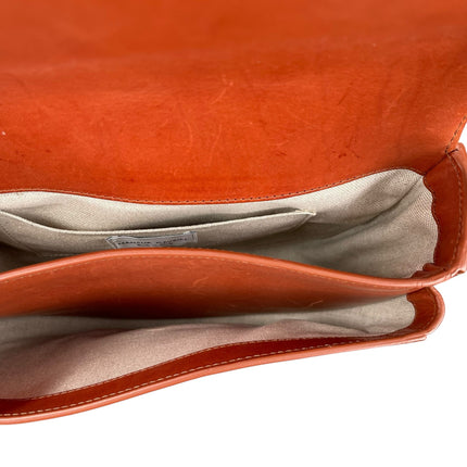 Mansur Gavriel Brandy Orange Brown Vegan Leather Mini Sling Crossbody Saddle Bag