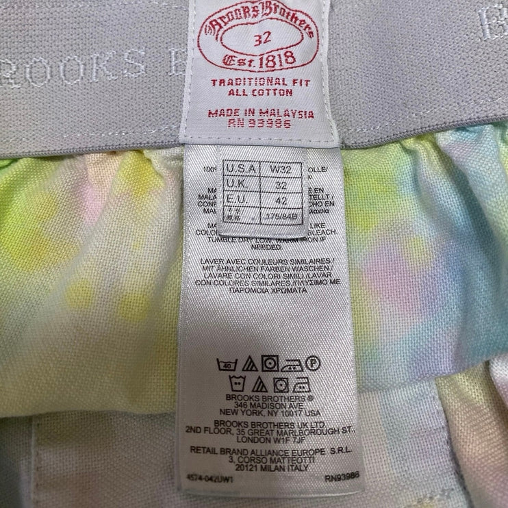 Brooks Brothers Multicolor Tie Dye High Rise Elastic Waist Mini Shorts Size 32