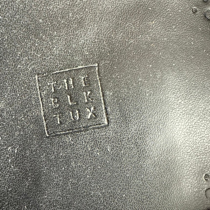 The Black Tux Men's Black Leather Low Top Almond Toe Lace Up Oxford Shoes Size 11