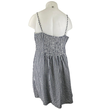 LOFT Womens Black White Checkered Sleeveless Cami Camisole Mini A-line Dress 18
